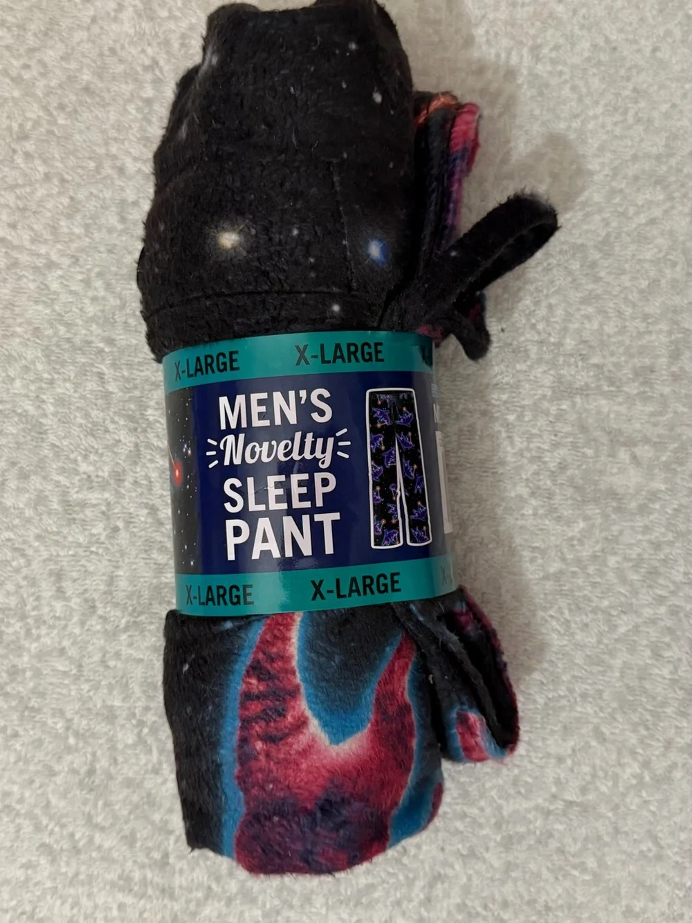 NWT Briefly Stated Novelty Sleep Pant Laser Beam Cat Kitty Galactic Space Print